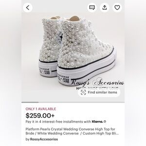 bedazzled white converse platform hightop